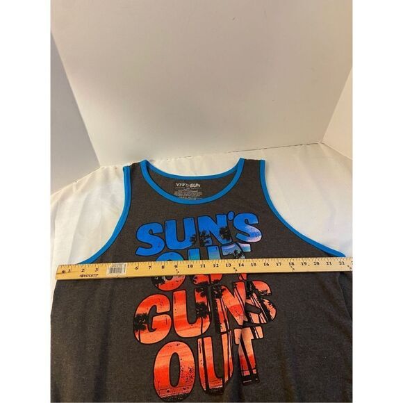 Fifth Sun tank mens xxl 2x Suns Out Guns Out shirt rn#111647 gray blue - Picture 2 of 4